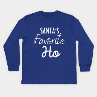 Santa Shirt, Santa's Favorite Ho Shirt, Couple Christmas Shirts, Couple Sweaters, Funny Christmas Shirt, Matching Christmas Shirts, Couples Kids Long Sleeve T-Shirt